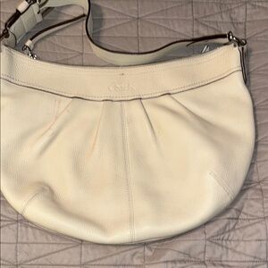Coach Cream Pebble Leather Hobo Shoulder Bag